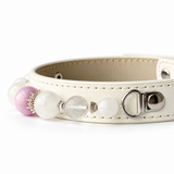 Lilac Snow Natural Stone Beaded Pet Collar