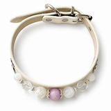 Lilac Snow Natural Stone Beaded Pet Collar