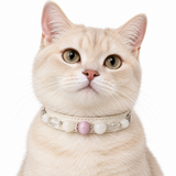 Lilac Snow Natural Stone Beaded Pet Collar