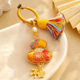 Lucky Gourd Brocade Cotton Tassel Hanging Charm