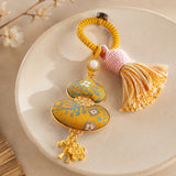 Lucky Gourd Brocade Cotton Tassel Hanging Charm