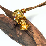 Sand Gold Opening Cylinder Locket — Reversible Buddha Secret Pendant Necklace