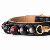 Midnight Ember Natural Stone Beaded Pet Collar