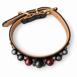 Midnight Ember Natural Stone Beaded Pet Collar