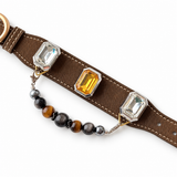 Midnight Tiger Facet Beaded Pet Collar