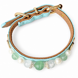 Mint Pearl Natural Stone Beaded Pet Collar