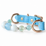 Moonlit Aqua Natural Stone Beaded Pet Collar