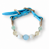 Moonlit Aqua Natural Stone Beaded Pet Collar