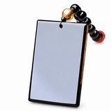 Natural Black Obsidian Minimalist Plaque Pendant — Wushi Pai Protection Amulet