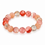 Natural Firework Quartz Mixed Gemstone Bracelet — Healing Crystal Beaded Jewelry