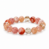 Natural Firework Quartz Mixed Gemstone Bracelet — Healing Crystal Beaded Jewelry