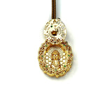 Sand Gold Secret Buddha Locket — Circular Gau Box Pendant Necklace