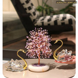 Natural Amethyst Swan Crystal Money Tree