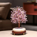 Natural Amethyst Swan Crystal Money Tree