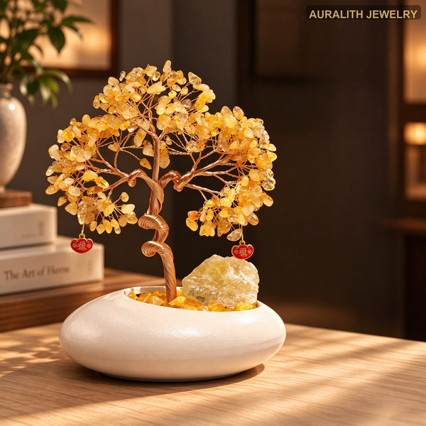 Wealth AttractingCitrineMoney TreeDesktopDecorLight LuxuryPremiumLiving RoomCabinetHome DecorHousewarming