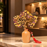 AmethystMoney TreeCreativeWoodenDecorLiving RoomEntrywayWealth AttractingHome BlessingDecorationGrand OpeningGift