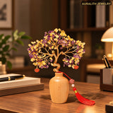 AmethystMoney TreeCreativeWoodenDecorLiving RoomEntrywayWealth AttractingHome BlessingDecorationGrand OpeningGift