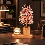 NaturalRose QuartzMoney TreeCreativeCrystalDecorBedroomNight LightDecorationBirthday Giftfor Her