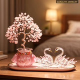 NaturalRose QuartzMoney TreeEntrywaySwanDecorOfficeHome DecorUniqueBirthday Gift