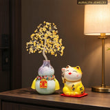 CitrineMoney TreeLucky CatGourdDecorLiving RoomEntrywayHome BlessingDecorationGrand OpeningHousewarmingGift