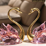 2026 New ArrivalLight LuxuryPremiumK9CrystalSwanDecorPairLiving RoomBedroomDecorationWeddingGift