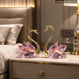 2026 New ArrivalLight LuxuryPremiumK9CrystalSwanDecorPairLiving RoomBedroomDecorationWeddingGift