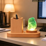 NaturalAventurineCrystalNight LightDesktopDecorationPen HolderDecorUniqueCreativeGift forTeacherGift