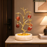 Red Agate & Jade Crystal Money Tree