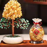 Natural Jade & Citrine Crystal Money Tree