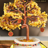 Jade & Citrine Crystal Money Tree Wealth Decor