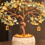 NaturalAventurineCitrineMoney TreeOfficeDesktopWealth AttractingDecorLuxuryUniqueDecoration