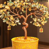 Natural Green Quartz Money Tree with Treasure Bowl