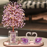 Natural Amethyst Swan Crystal Money Tree