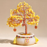 Jade & Citrine Crystal Money Tree Wealth Decor