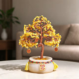 Jade & Citrine Crystal Money Tree Wealth Decor