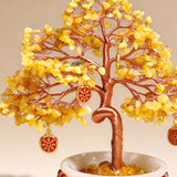 Jade & Citrine Crystal Money Tree Wealth Decor
