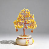 Jade & Citrine Crystal Money Tree Wealth Decor