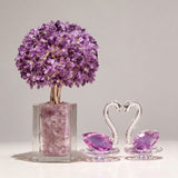 Natural Amethyst Swan Crystal Money Tree