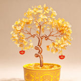 Natural Crystal Money Tree Home Blessing Decor