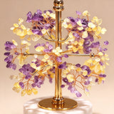 Natural Marble Amethyst Swan Crystal Money Tree
