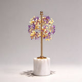 Natural Marble Amethyst Swan Crystal Money Tree