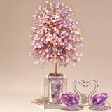 Natural Amethyst Swan Crystal Money Tree