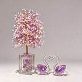 Natural Amethyst Swan Crystal Money Tree