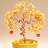 Natural Citrine Money Tree with Treasure Bowl | Light Luxury Premium Entryway Living Room Decoration Housewarming Gift