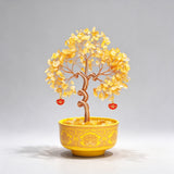 Natural Citrine Money Tree with Treasure Bowl | Light Luxury Premium Entryway Living Room Decoration Housewarming Gift