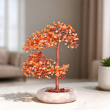 Jade & Red Agate Crystal Money Tree | Wealth Attracting Home Blessing Living Room Entryway Decoration Housewarming Gift