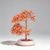 Jade & Red Agate Crystal Money Tree | Wealth Attracting Home Blessing Living Room Entryway Decoration Housewarming Gift
