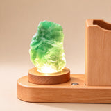 Natural Aventurine Crystal Night Light & Pen Holder | Unique Creative Desktop Decoration Teacher Gift