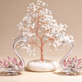 Jade & Aquamarine Swan Crystal Money Tree