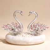 Jade & Aquamarine Swan Crystal Money Tree